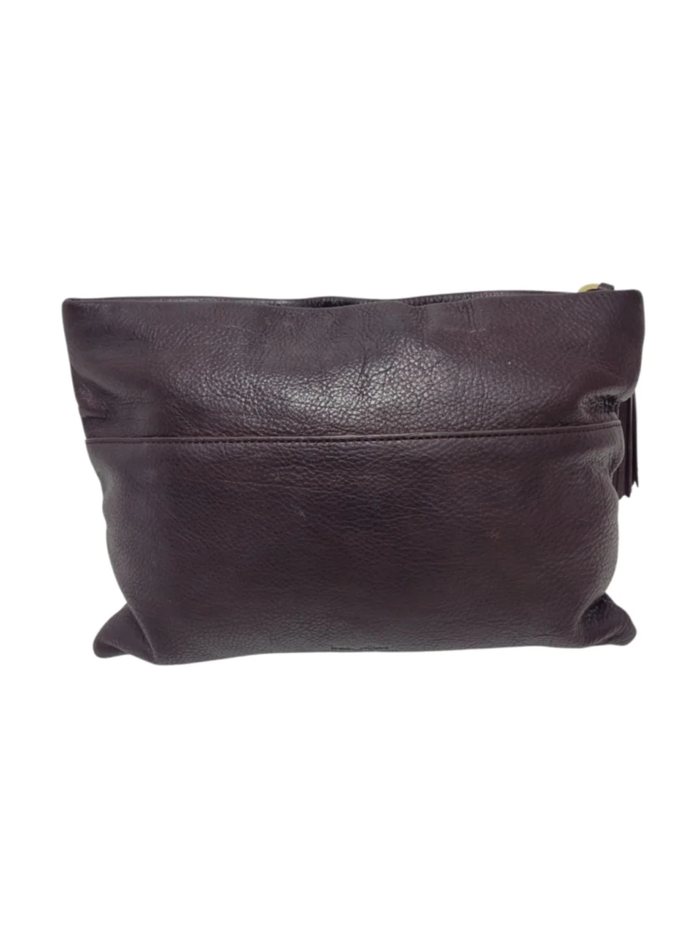 India Hicks Carmen Women's Clutch Leather Brown Tassel Top-Zip Purse Bag Pre-own